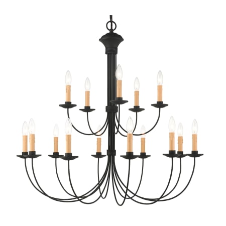 Livex Lighting Heritage Up Lighting 2 Tier Chandelier with 15 Lights Black