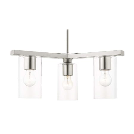 Livex Lighting Zurich 3 Light 21" Wide Linear Chandelier Brushed Nickel