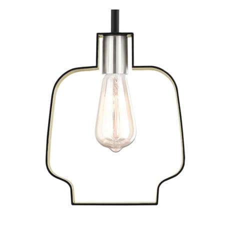 Livex Lighting Meadowbrook Single Light 8" Wide Abstract Mini Pendant Black with Brushed Nickel Accents