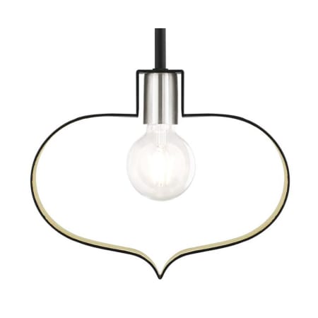 Livex Lighting Meadowbrook Single Light 12" Wide Abstract Pendant Black with Brushed Nickel Accents