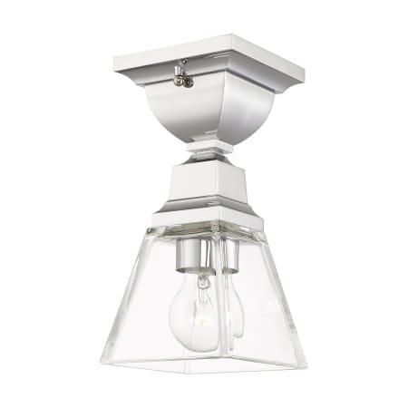 Livex Lighting Mission Single Light 5" Wide Semi-Flush Ceiling Fixture Polished Chrome