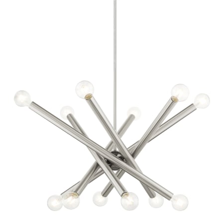 Livex Lighting Stafford 12 Light 35" Wide Chandelier Brushed Nickel