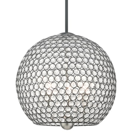Livex Lighting Cassandra 3 Light 16" Wide Crystal Pendant Black