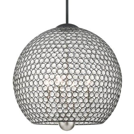 Livex Lighting Cassandra 4 Light 20" Wide Crystal Pendant Black