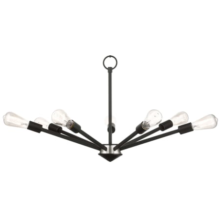 Livex Lighting Prague 7 Light 29" Wide Abstract Chandelier Black with Brushed Nickel Accents