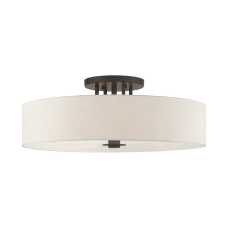 Livex Lighting Meridian 6 Light 30" Wide Semi-Flush Drum Ceiling Fixture English Bronze