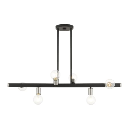 Livex Lighting Bannister 6 Light 37" Wide Linear Chandelier Black