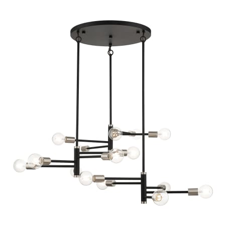 Livex Lighting Bannister 15 Light 41" Wide Multi Light Pendant Black / Brushed Nickel