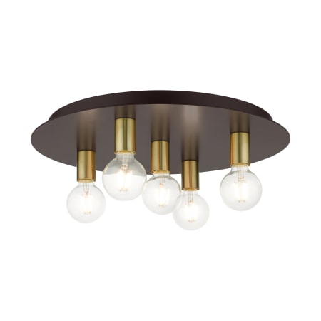 Livex Lighting Hillview 5 Light 20" Wide Semi-Flush Ceiling Fixture Bronze