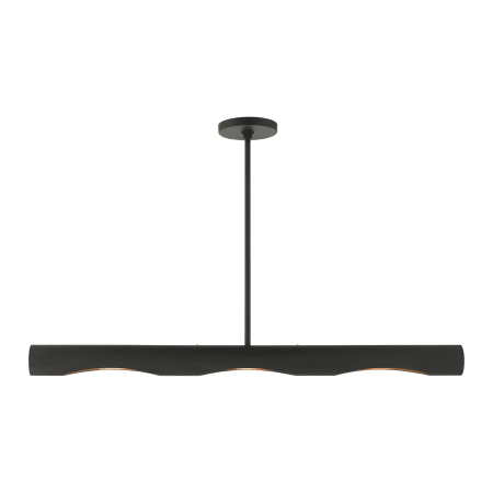 Livex Lighting Novato 3 Light 42" Wide Linear Chandelier Black