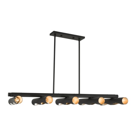Livex Lighting Novato 10 Light 50" Wide Linear Chandelier Black