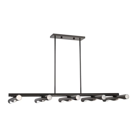 Livex Lighting Acra 10 Light 50" Wide Linear Chandelier Black Chrome