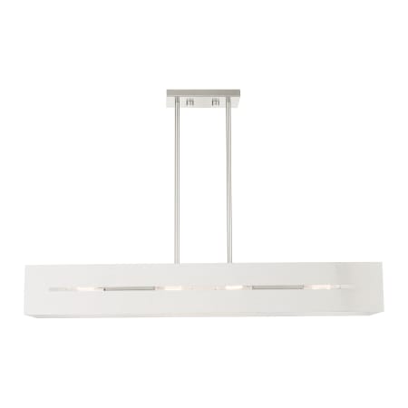Livex Lighting Soma 4 Light 36" Wide Linear Chandelier Brushed Nickel