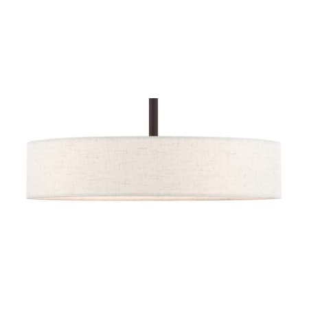 Livex Lighting Venlo 4 Light 14" Wide Drum Chandelier with Cream Shade Bronze with Antique Brass Accents