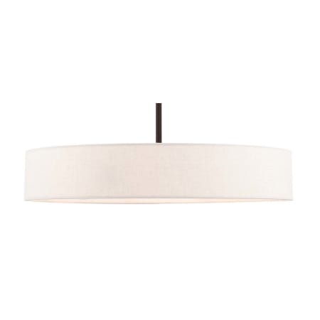 Livex Lighting Venlo 4 Light 22" Wide Drum Chandelier with Cream Shade Bronze with Antique Brass Accents