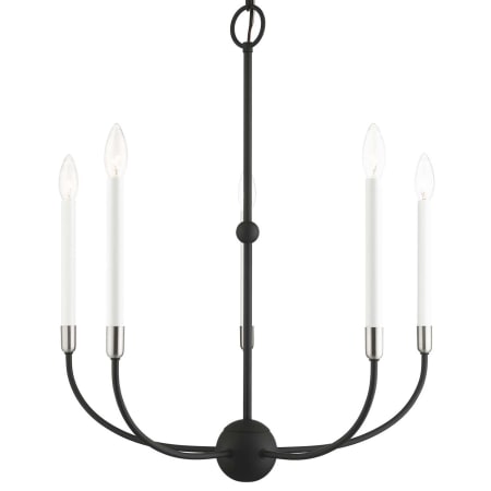 Livex Lighting Clairmont 5 Light 24" Wide Candle Style Chandelier Black with Brushed Nickel Accents