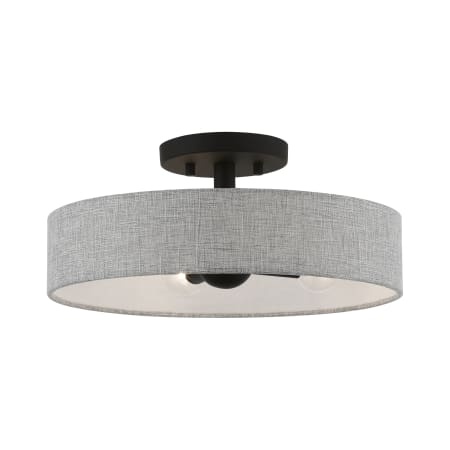 Livex Lighting Elmhurst 4 Light 14" Wide Flush Mount Drum Ceiling Fixture Black