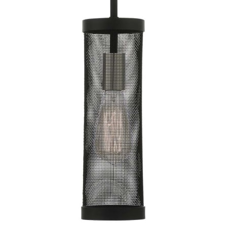 Livex Lighting Industro Single Light 5" Wide Cage Mini Pendant Black with Brushed Nickel Accents
