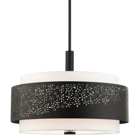 Livex Lighting Noria 4 Light 20" Wide Drum Chandelier Black