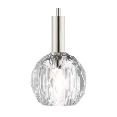 Livex Lighting Whitfield Single Light 7" Wide Crystal Mini Pendant Polished Nickel