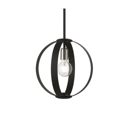 Livex Lighting Modesto 12" Wide Pendant Black / Brushed Nickel Accents