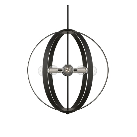 Livex Lighting Modesto 5 Light 24" Wide Pendant Black / Brushed Nickel Accents