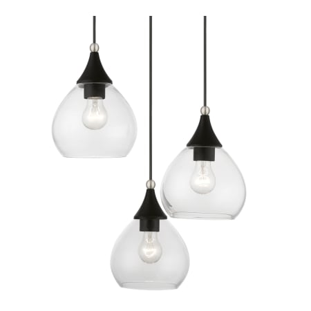 Livex Lighting Catania 3 Light 18" Wide Multi Light Pendant Black / Brushed Nickel Accents