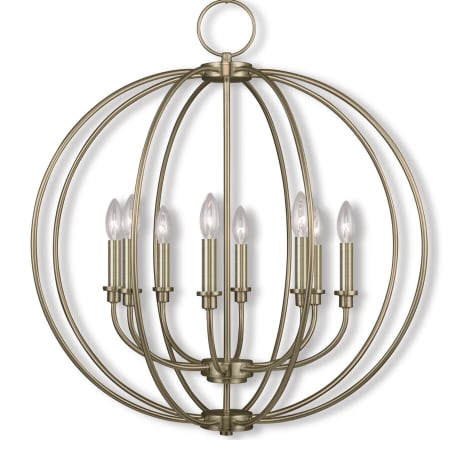 Livex Lighting Milania 8 Light 1 Tier Chandelier Antique Brass