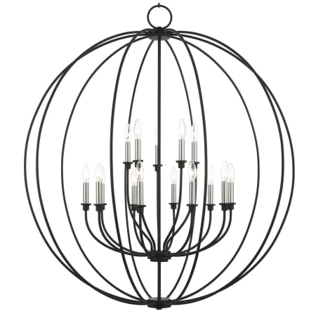 Livex Lighting Milania 15 Light 42" Wide Candle Style Globe Chandelier Black with Brushed Nickel Accents