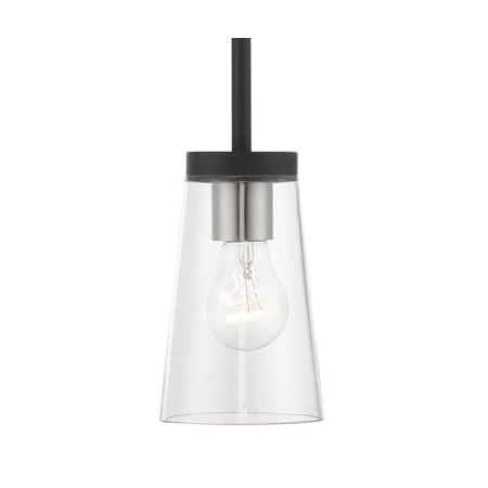 Livex Lighting Cityview 5" Wide Mini Pendant Black / Brushed Nickel Accents