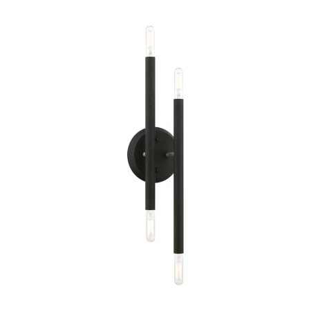 Livex Lighting Soho 4 Light 17" Tall Commercial Wall Sconce Black / Brushed Nickel Accents