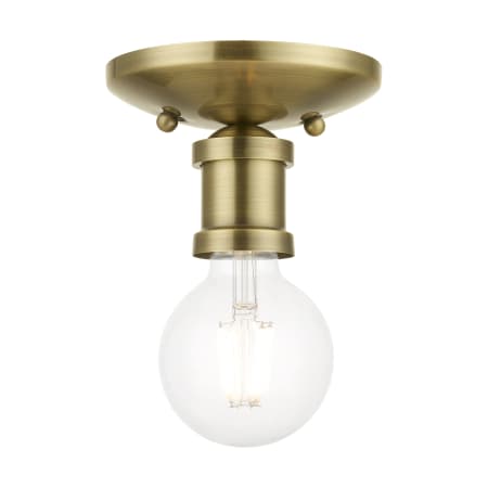 Livex Lighting Lansdale 5" Wide Flush Mount Ceiling Fixture Antique Brass
