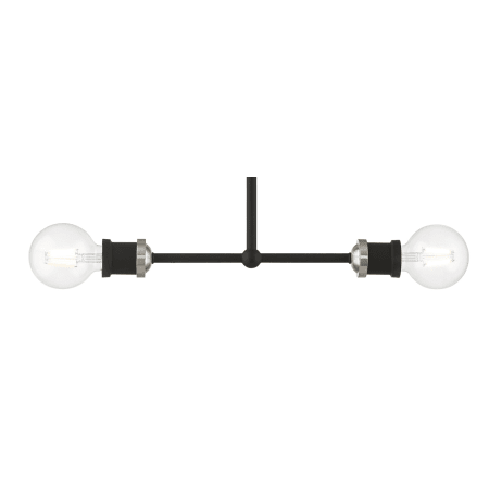 Livex Lighting Lansdale 2 Light 5" Wide Commercial Linear Chandelier Black / Brushed Nickel Accents