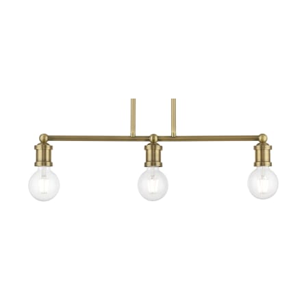 Livex Lighting Lansdale 3 Light 6" Wide Commercial Linear Chandelier Antique Brass