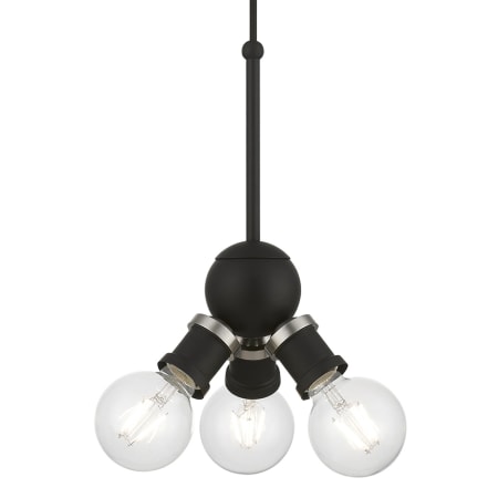 Livex Lighting Lansdale 3 Light 7" Wide Multi Light Pendant Black / Brushed Nickel Accents
