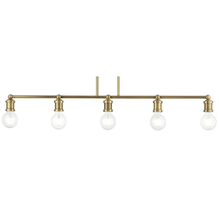 Livex Lighting Lansdale 5 Light 6" Wide Commercial Linear Chandelier Antique Brass