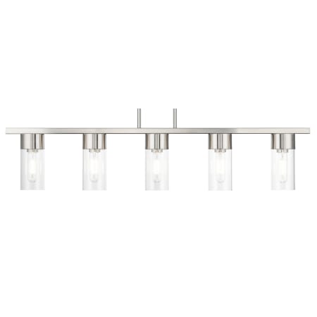 Livex Lighting Carson 5 Light 5" Wide Commercial Linear Chandelier Brushed Nickel