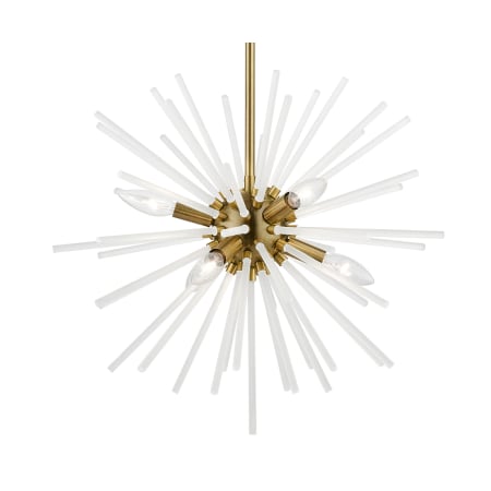 Livex Lighting Uptown 6 Light 20" Wide Multi Light Pendant Antique Brass