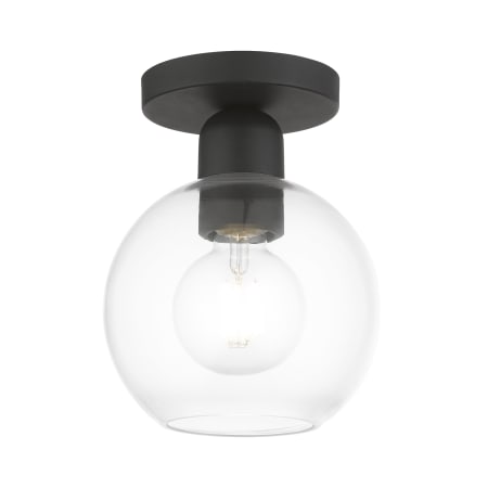 Livex Lighting Downtown 7" Wide Flush Mount Globe Ceiling Fixture Black