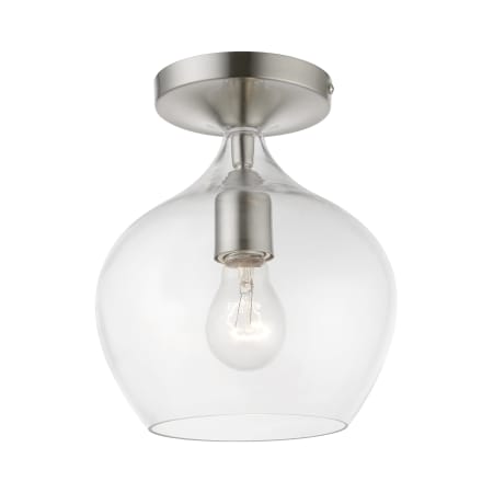 Livex Lighting Aldrich 8" Wide Flush Mount Globe Ceiling Fixture Brushed Nickel