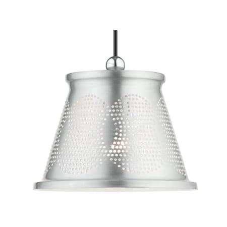 Livex Lighting Single Light 10" Wide Mini Pendant Brushed Aluminum