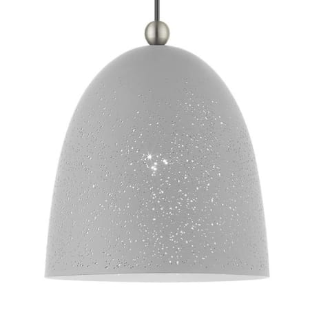 Livex Lighting Arlington Single Light 10" Wide Mini Pendant Nordic Gray with Brushed Nickel Accents