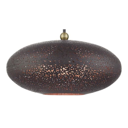 Livex Lighting Charlton 3 Light 20" Wide Large Pendant Black with Antique Brass Accents