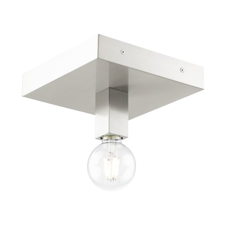 Livex Lighting Solna Single Light 9" Wide Flush Mount Ceiling Fixture Brushed Nickel