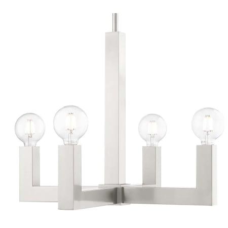 Livex Lighting Solna 4 Light 20" Wide Abstract Chandelier Brushed Nickel