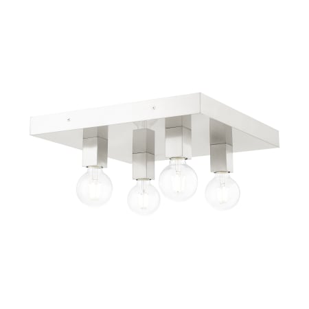 Livex Lighting Solna 4 Light 16" Wide Flush Mount Ceiling Fixture Brushed Nickel