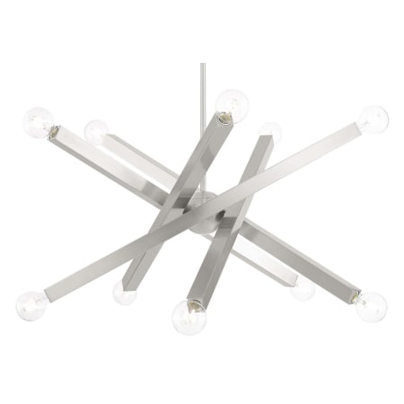 Livex Lighting Solna 10 Light 34" Wide Abstract Sputnik Chandelier Brushed Nickel