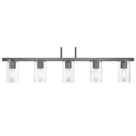 Livex Lighting Clarion 5 Light 5" Wide Commercial Linear Chandelier Black Chrome