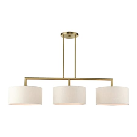 Livex Lighting Meridian 3 Light 51" Wide Drum Chandelier Antique Brass