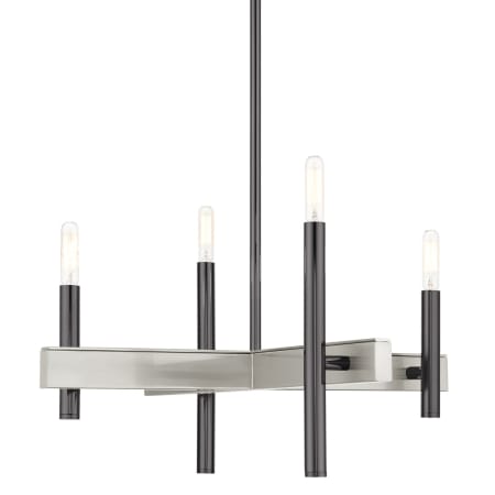 Livex Lighting Denmark 4 Light 20" Wide Chandelier Black Chrome